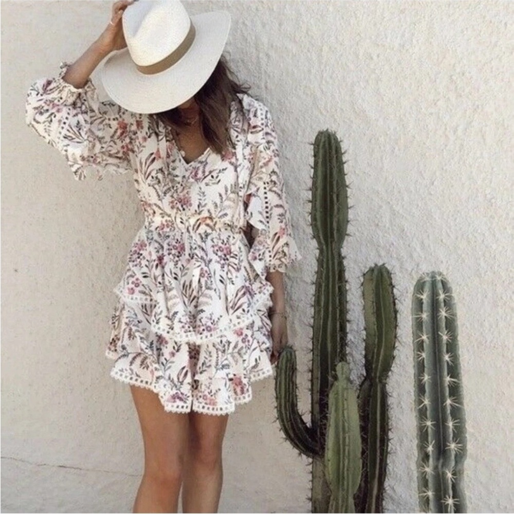Spell & The Gypsy Collective Maisie Tiered Floral Playdress XS Romantic Feminine - Picture 7 of 11